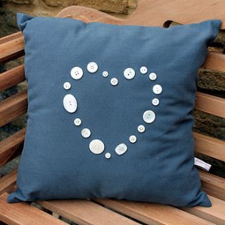 button heart cushion by little crooked house