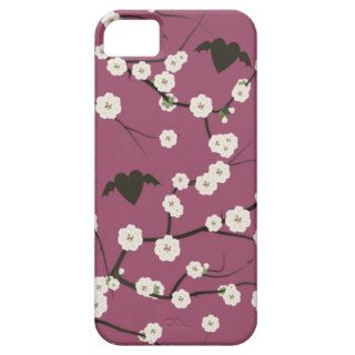 Dusty Rose Cherry Blossom Winged Hearts iPhone 5 Case