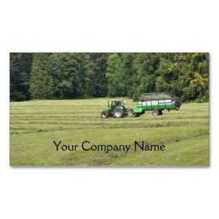 Green tractor trailer business card