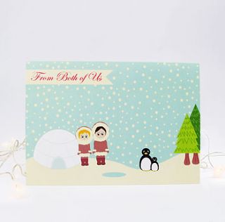 eskimo love christmas card by sarah hurley designs
