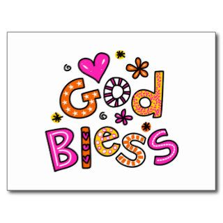 Cute Christian God Bless Greeting Text Expression Post Card