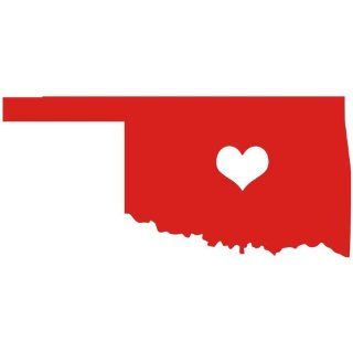 OKLAHOMA STATE LOVE with HEART 5" (color RED) Vinyl Decal Window Sticker for Cars, Trucks, Windows, Walls, Laptops, and other stuff. 