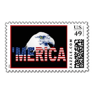 'MERICA US Flag & American Bald Eagle Stamps