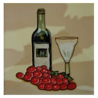 Shop Decorative Wine Ceramic Wall Art Tile 4x4 Coaster at the  Home Dcor Store