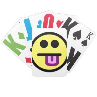 Yellow Tongue Out Smiley Face Bicycle Poker Deck