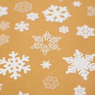 snowflakes brown christmas wrapping paper set by sophia victoria joy