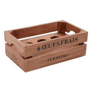 farmhouse style happy hens egg crate by dibor