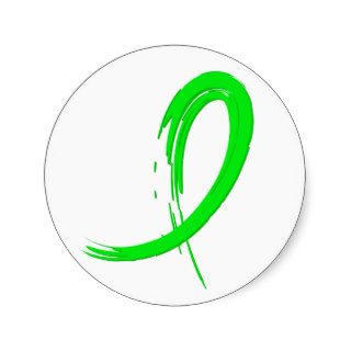 Non Hodgkin's Lymphoma's Lime Green Ribbon A4 Stickers