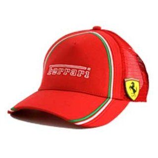 Puma Ferrari Mesh Logo Hat w/ Velcro Scuderia Shield RED & Black Toys & Games