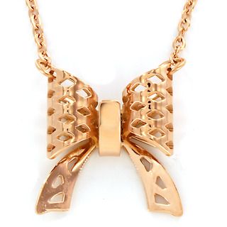 Rose Gold plated Stainless Steel Bow Necklace West Coast Jewelry Stainless Steel Necklaces