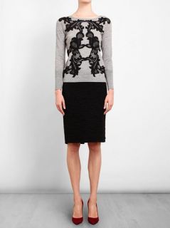 Diane Von Furstenberg Shara Lace And Wool Sweater