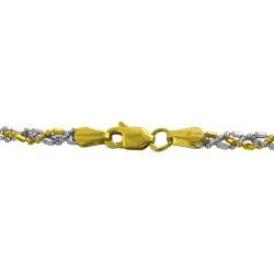 Fremada 14k Two tone Gold 8 inch Diamond cut Twisted Ball Bracelet Fremada Gold Bracelets
