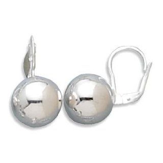 Sterling Silver 14mm Ball Earring on Lever Back Jewelry