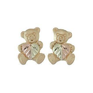 Black Hills Gold Teddy Bear Earrings Jewelry