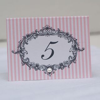 striped table number cards by beautiful day