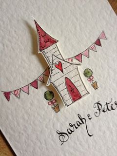 10 hand illustrated wedding invitations by strawberries and cream stationery