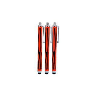 Fone Case Verizon Ellipsis 7 Zebra Aluminium Capacitive Stylus Touch Pen (3 Pack) (Black & Red) Cell Phones & Accessories