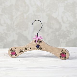 personalised girl's hanger by wooden toy gallery
