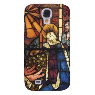 Vintage Nativity Scene in Stained Glass Galaxy S4 Covers