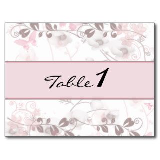 Butterfly Visions in Pink Wedding Table Number Postcard