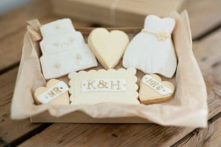 personalised bride and groom wedding cookies by nila holden