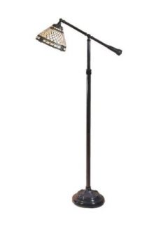 Dale Tiffany TF100022 Traditional / Classic 1 Light Manchester Floor Lamp with Art Glass Shade, Mica Bronze    