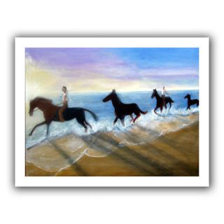 Art Wall Horses on the Beach Painting by Lindsey Janich Unwrapped on