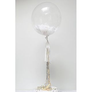 gatsby feather filled balloon by bubblegum balloons