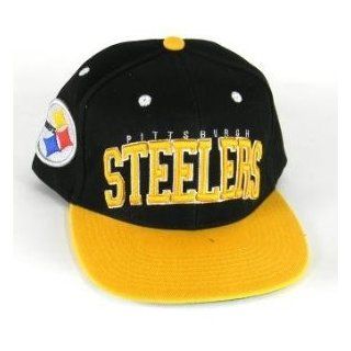 NFL Licensed Pittsburgh Steelers 2 Tone Flat Bill Snap Back Baseball Hat Cap Lid  Sports Fan Baseball Caps  Sports & Outdoors