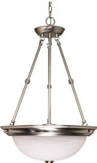 Nuvo Lighting 60/3187 Three Light Interior Home Package Pendant with Alabaster Glass, Brushed Nickel, 15 Inch   Ceiling Pendant Fixtures  