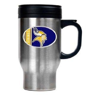 Minnesota Vikings 16 oz. Thermo Travel Mug (Oval Logo)  Sports Fan Travel Mugs  Sports & Outdoors
