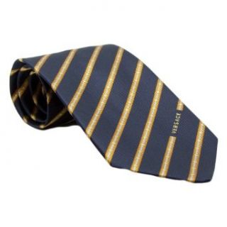 Versace VE BO321 005 Gold/Black Stripe Woven Silk Men's Tie at  Mens Clothing store Neckties