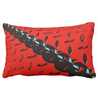 Heavy Metal Chain Truck Bed Red Black Design Image Throw Pillows