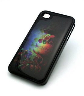 BLACK Snap On Hard Case IPHONE 4 4S Plastic Skin Cover  3D LIKE SUGAR SKULL TATTOOED GIRL day of the dead blurred artistic Cell Phones & Accessories