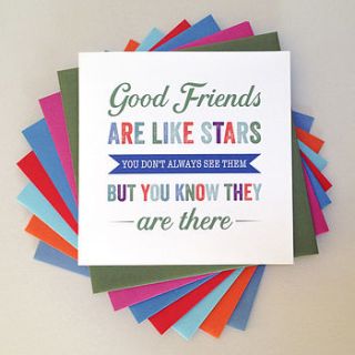 'good friends are like stars' quote card d2 by belle photo ltd