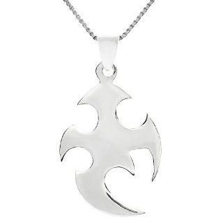 Sterling Silver Abstract Ninja Weapon Necklace Jewelry