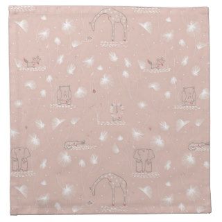 pattern displaying cute baby jungle animals napkin