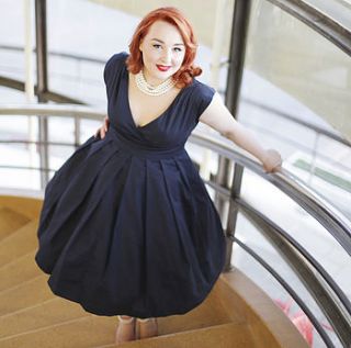 scarlet 1950s style cocktail dress by dollydagger