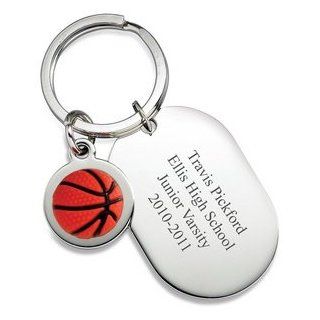 Personalized Dog Tag Basketball Keyring Jewelry
