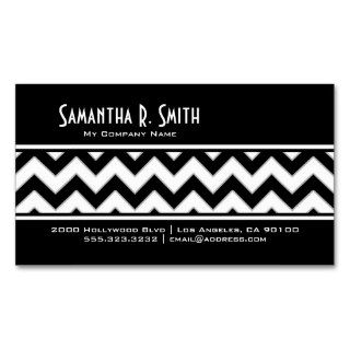 Black and White Chevron Pattern Business Card