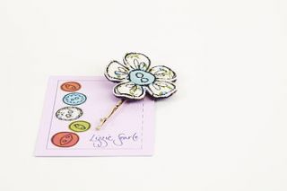 embroidered floral print flower hairgrip by lizzie searle