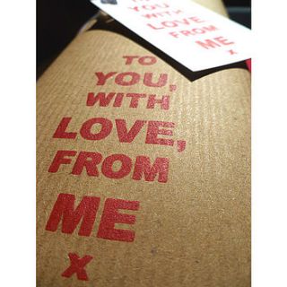 'to you, from me x' handmade wrapping paper by indigoelephant