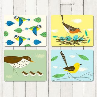 set of four birdy placemats by edition design shop