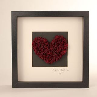handmade textural wool heart by lorna syson