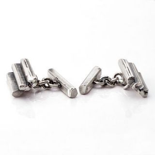 rock silver cufflinks by james newman jewellery