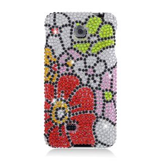 Eagle Cell PDLGP870S325 RingBling Brilliant Diamond Case for LG Escape P870   Retail Packaging   Green/Red Flower Cell Phones & Accessories