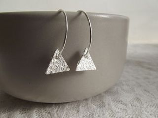silver triangle hoop earrings by lucy kemp jewellery