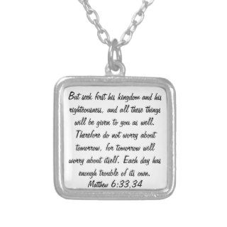 Don't worry about tomorrow bible verse necklace