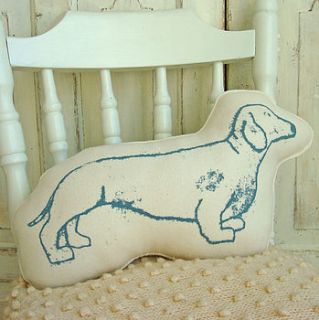 screen printed daschund cushion by quietly eccentric