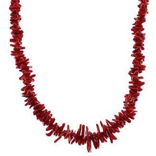 Navajo Genuine Sterling Silver Branch Coral Bead Necklace PS70689 Jewelry